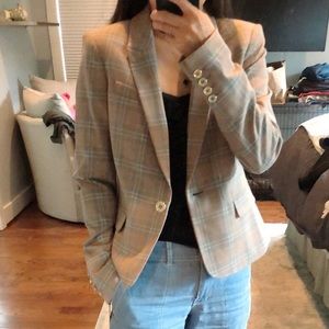 Tommy Hilfiger Plaid Blazer in Tan and Blue